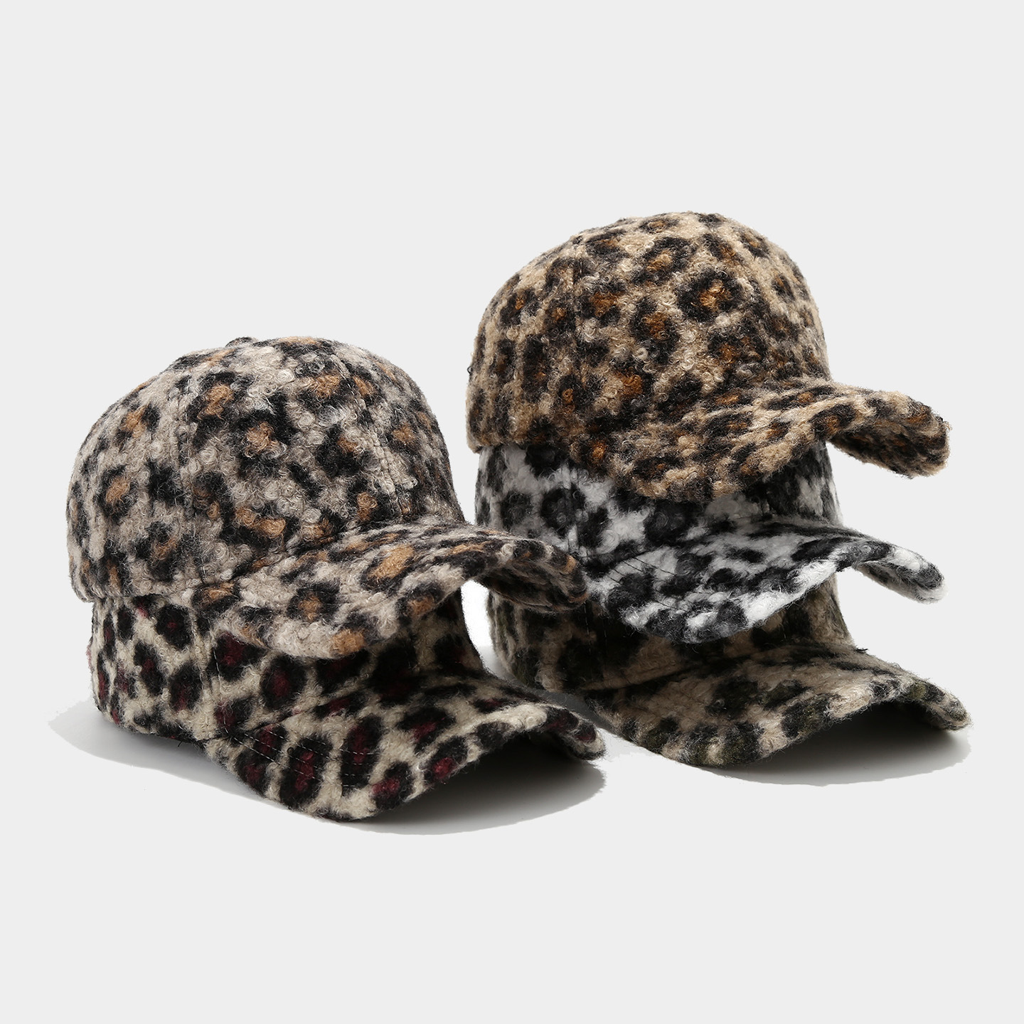 Otoño y invierno nuevo sombrero damas leopardo sombrero de béisbol duro sombrero de protección solar al aire libre caliente sombrero de boca de pato retro