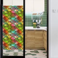 BL092-111跨境彩色玻璃貼PVC無膠窗戶靜電貼膜可移除磨砂玻璃窗花