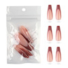 Classic white nail stickers, long fake nails for manicure, french style