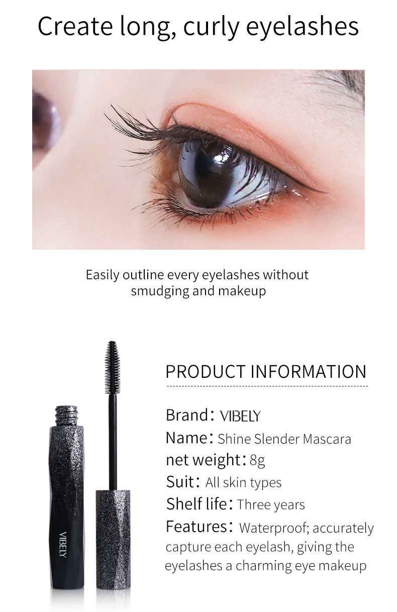 VIBELY Starry Sky Shining Waterproof and Sweat-proof 4D Mascara Curls, Thickens and does not smudge Eyelash Base Cream wholesale undefined