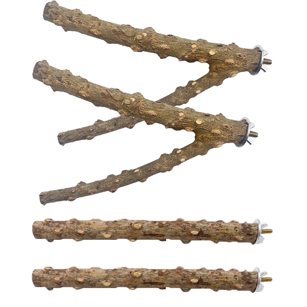 オウムの鳥の駅の竿の原木のブドウの木のサンショウの木のリンゴの木の駅の棒の鳥かごの部品