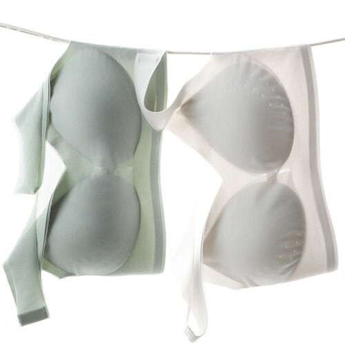 New slim mesh breathable seamless underwear for women without underwire, sporty backless style, plus-size sleep latex bra