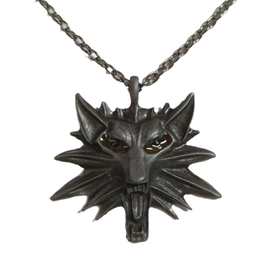 素馨跨境欧美热销巫师 游戏奖章 原版 合金饰品动物狼头项链