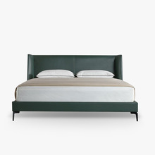 意式极简现代简约网红创意个性设计师软靠布艺客厅家具真皮双人床