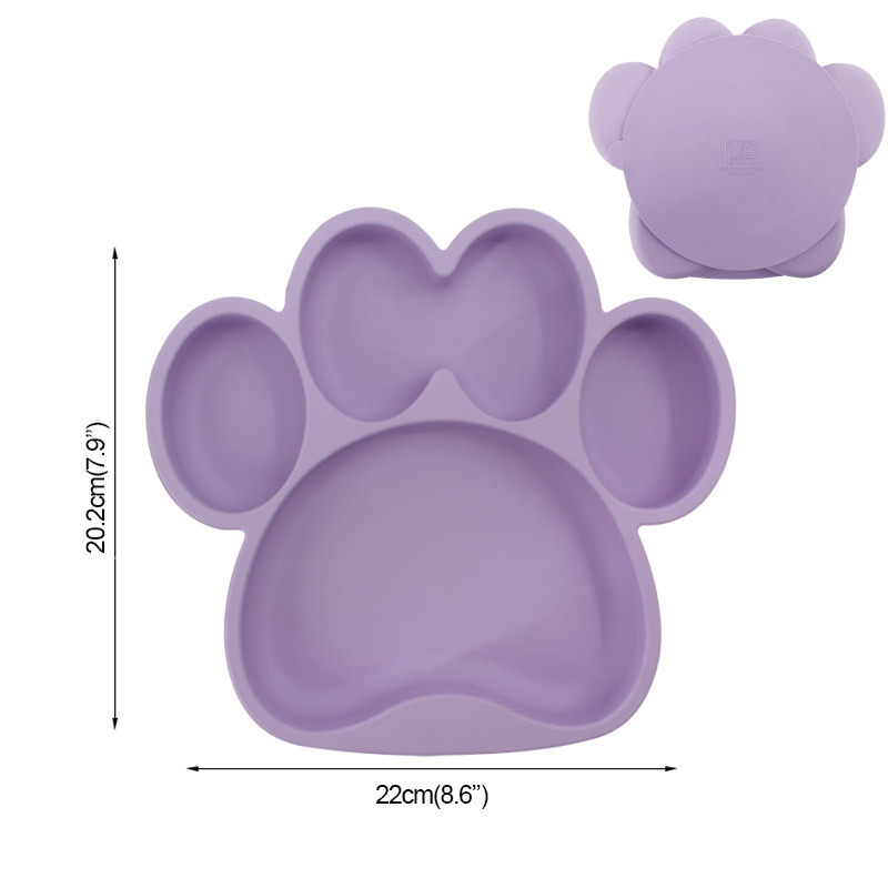 Spot para niños pata de oso tazón de ventosa de silicona bebé anti-caída placa de comedor de silicona de grado alimenticio para bebés