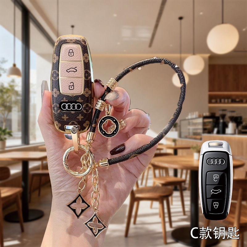 Suitable for Audi A6L Key Cover Q4Etron Car A4L Special A7L Q5L A3L Female Q2L Q3 Shell Q7 Buckle