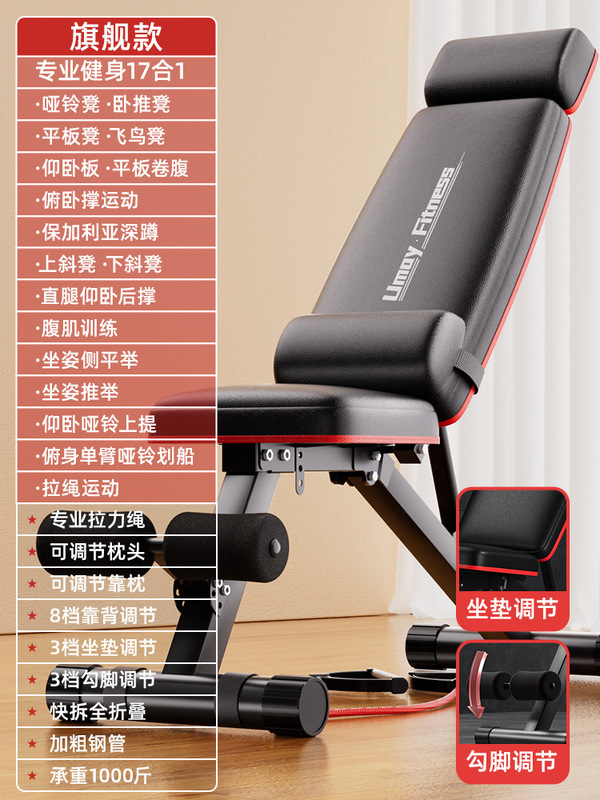 哑铃凳卧推凳仰卧起坐辅助器健身器材家用椅子多功能专业板男|undefined