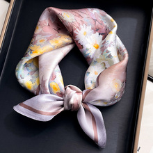 丝巾女百搭春秋冬季真丝围巾系脖小方巾杭州丝绸桑蚕丝披肩送妈妈