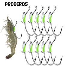 夜光虾背钩活虾钩弹簧虾背钩海钓漂虾钓组 发光鲈鱼路亚钩10个/包