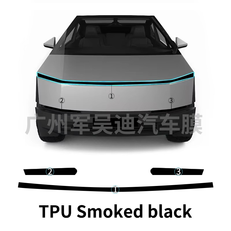 Tpu Light-Controlled Color-Changing White to Purple Car Headlight Film Cross-Border Exclusive Supply Suitable for Tesla Cybertruck
