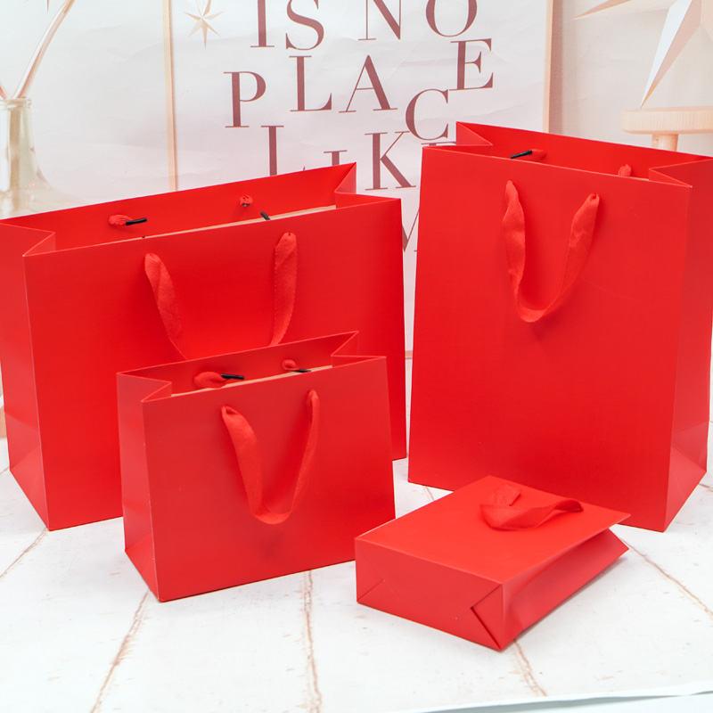 红色礼品袋母亲喜庆送礼手提袋礼物包装袋大小号纸袋礼袋感恩袋子