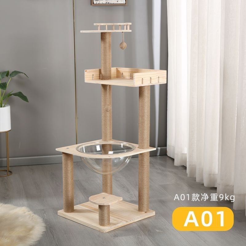 모델 A01은 모두 단단한 나무로 만들어졌으며(고양이 재미있는 스틱과 함께 제공) 매우 안정적입니다.