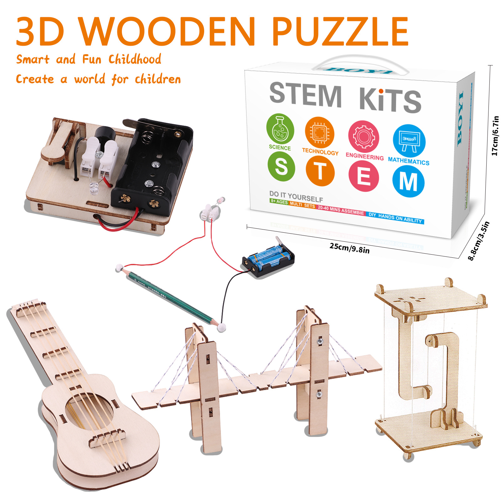 Tecnología transfronteriza pequeña invención física diy manual puzzle conjunto de experimentos científicos juguetes para estudiantes de jardín de infantes