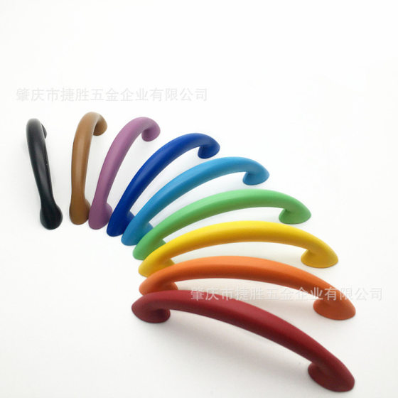 Lingshi Factory Direct Sale Zinc Alloy Children's Room Color Modern Simple Cabinet Handle Furniture Drawer Shoe Cabinet Handle