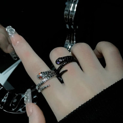 法式輕奢高級感個性靈蛇開口戒指ins氣質簡約個性蛇型極簡指環潮