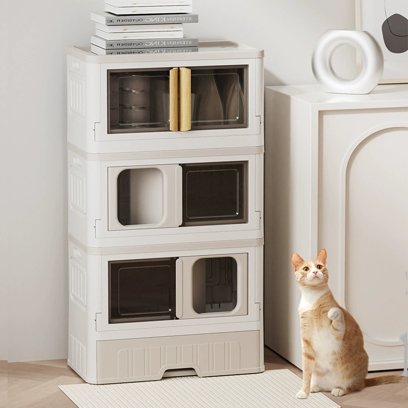 Полностью закрытый кошачий Туалет, дезодорант для кошачьего туалета с защитой от брызг, складной многослойный кошачий Туалет с защитой от ремня оптом