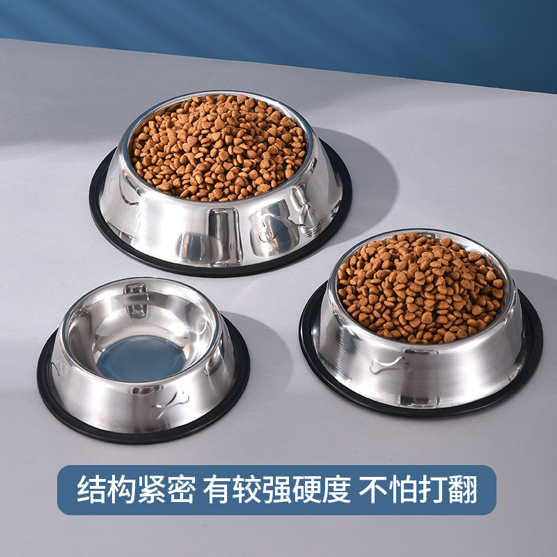 Tazón para mascotas de acero inoxidable antideslizante antidetonante perro cuenca perro tazón de fuente de alimentación de agua para mascotas gato tazón gato cuenca al por mayor
