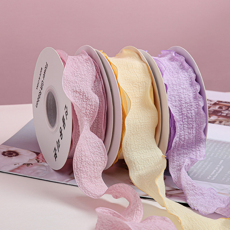 Cinta plisada, materiales de embalaje de flores, tienda de flores, ramo floral, cinta de embalaje, correas onduladas, cinta decorativa