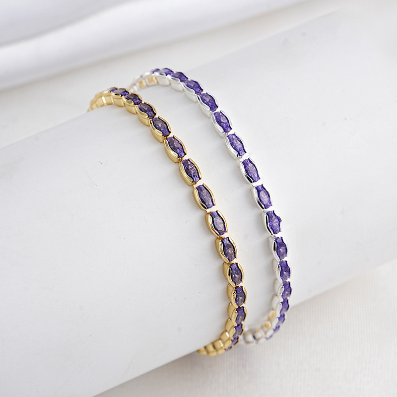 New Korean-Style Fashionable Purple Diamond Bracelet for Women, Small and Exquisite, High-End Design, Versatile, Full of Diamonds, Trendy and Simple Bracelet New Korean-Style Fashionable Purple Diamond Bracelet for Women, Small and Exquisite, High-End Design, Versatile, Full of Diamonds, Trendy and Simple Bracelet