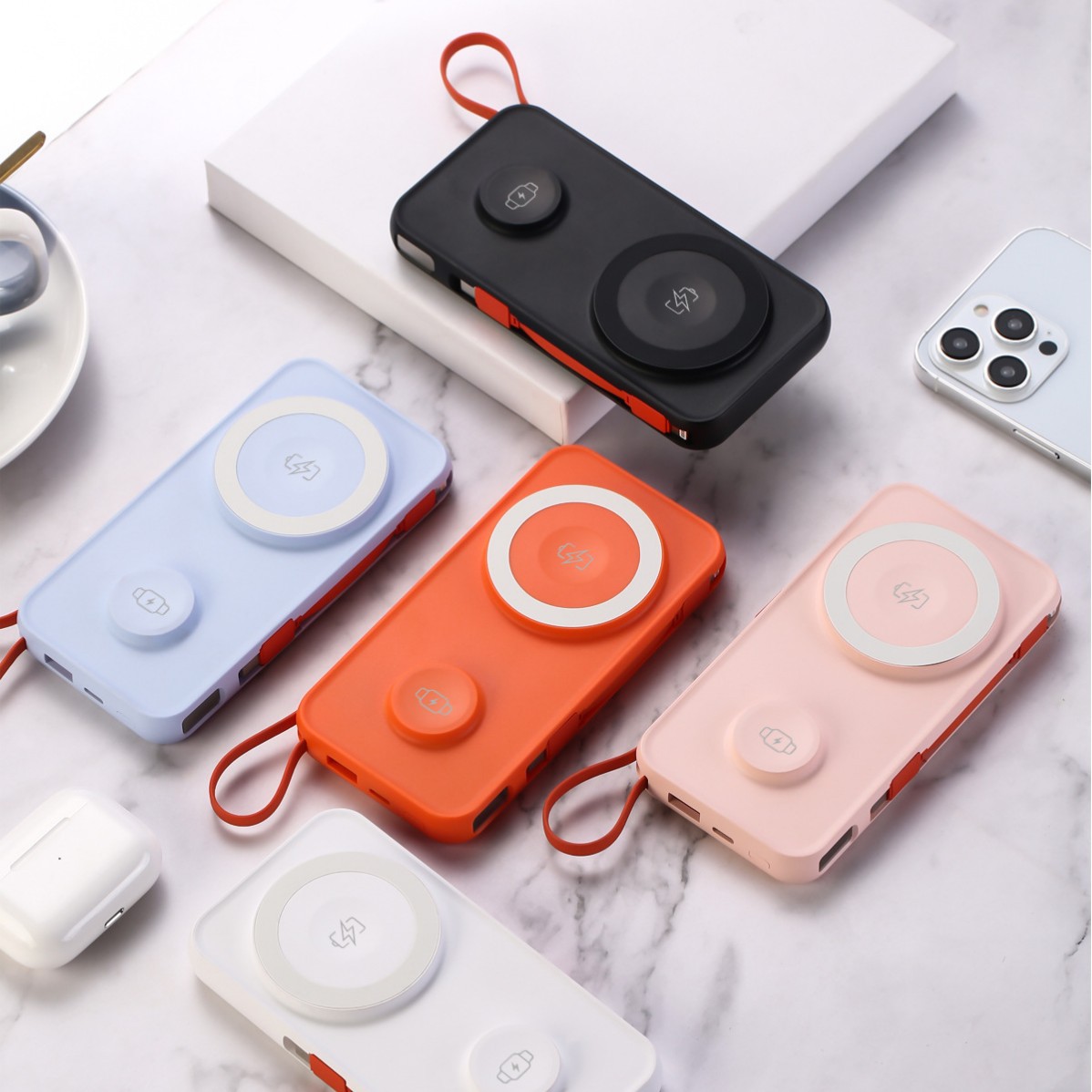 3C inalámbrico magnet charger 10000mAh reloj teléfono con cable de carga rápida fuente de alimentación compacta y portátil