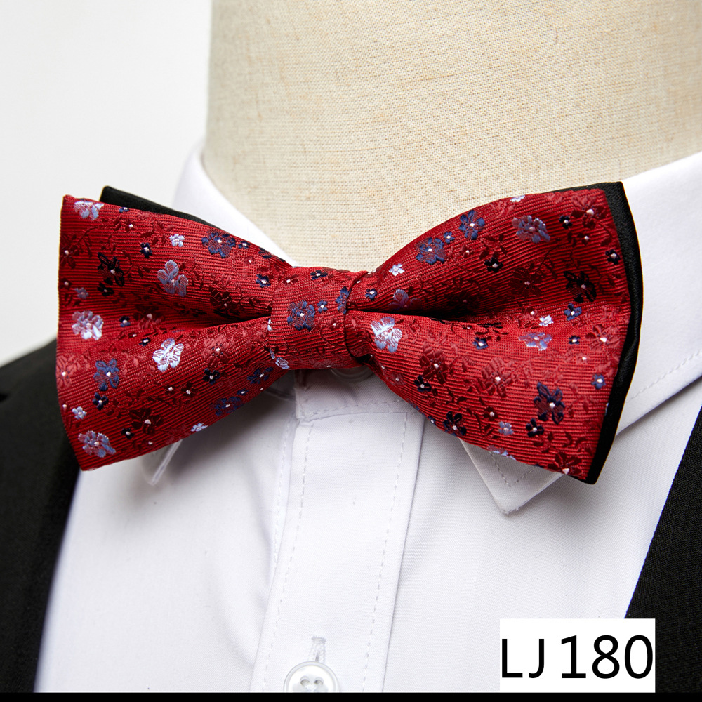 Cravatta formale da uomo con fiocco in seta poliestere con nuovo motivo_voghion.com