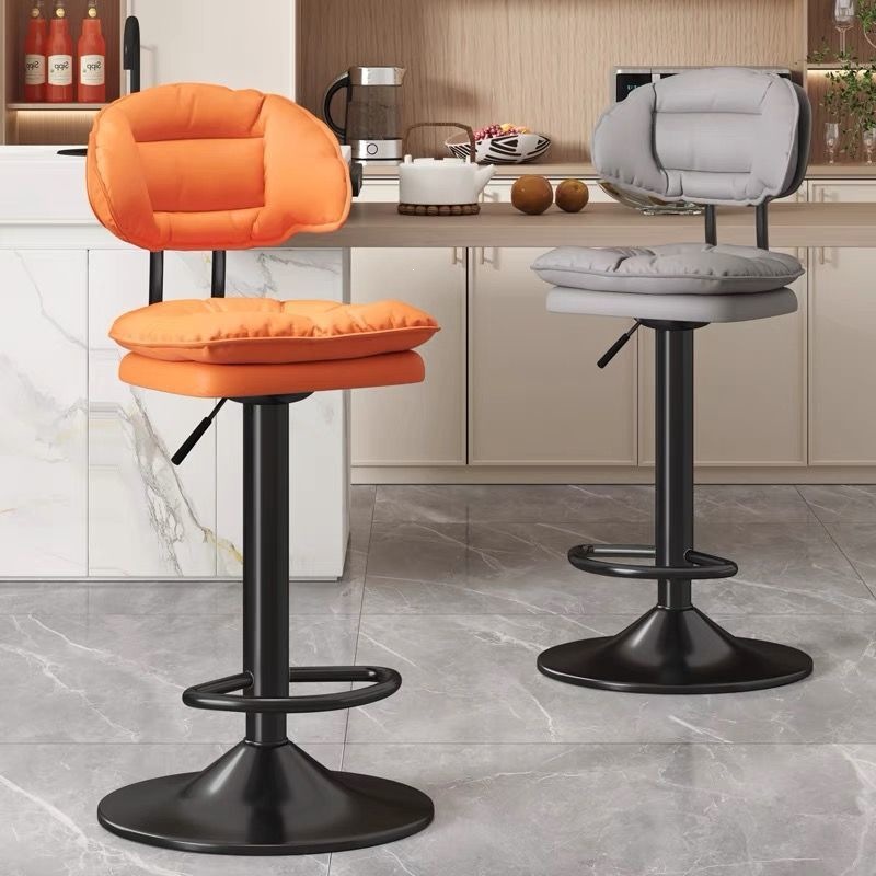 Modern minimalist swivel bar stool with backrest for home use, bar chair, cashier counter adjustable height, light luxury high stool