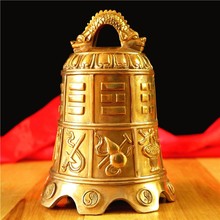 纯铜八仙法器寺庙铜钟摆件八宝铜铃铛挂件平安钟家居门饰