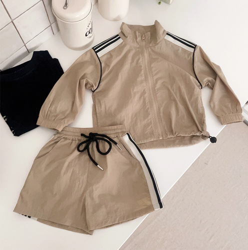 Play together parent-child clothing summer boys and girls parent-child summer outdoor clothing set sun protection two-piece set T23X73
