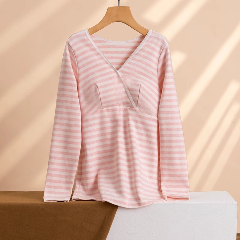 Colored Cotton cross nursing top thickened warm wear-free bra nursing clothes confinement clothes home clothes factory direct sales