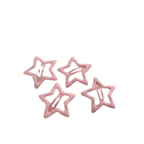 Candy-colored star hair clip dopamine accessories Y2K hair clip for women five-pointed star clip hair ornament side parting colorful hair clip