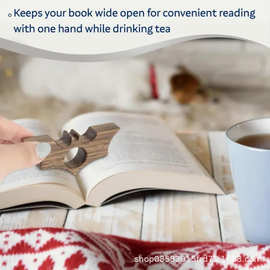 跨境实木压书器指环单手读书神器木质单手懒人阅读书架指环神器
