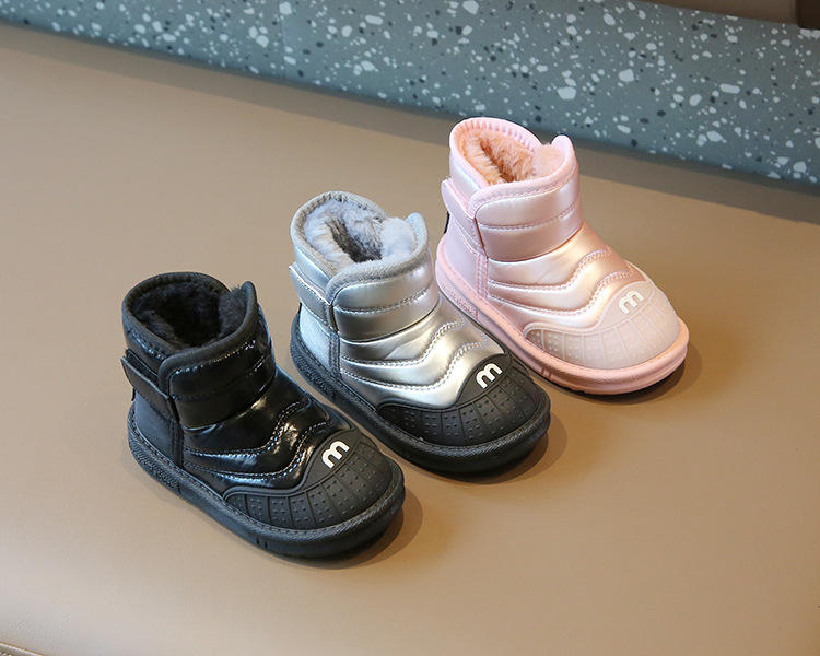 Children's Snowy Boots 2023 Winter Girls' Cotton Boots Warm and Waterproof Boys' Short Boots with Plush and Thickened_voghion.com
