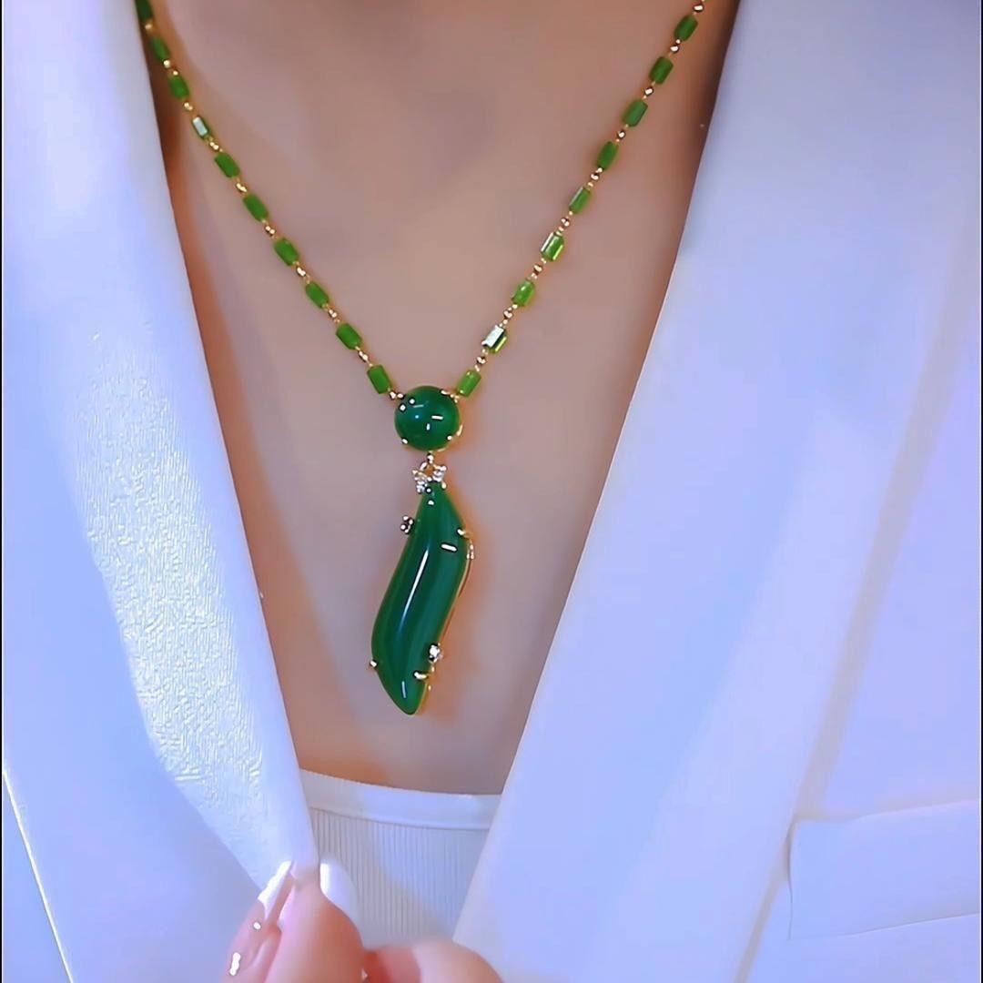 Trendy Designer Beauty Waist Elegant Fashion Bamboo Necklace Women High-End Clavicle Chain New Trendy Accessories Jewelry