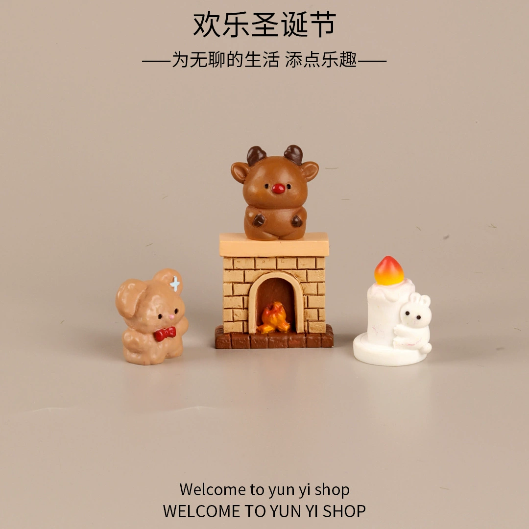 Новый Санта-Клаус Снеговик креативная DIY украшение микроландшафт Christmas Gift олень смола маленькие украшения