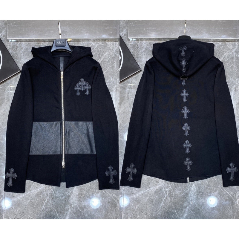 Chrome Heart Hoodie 克罗伈十字架连帽卫衣跨境宽松男女拉链帽衫|undefined