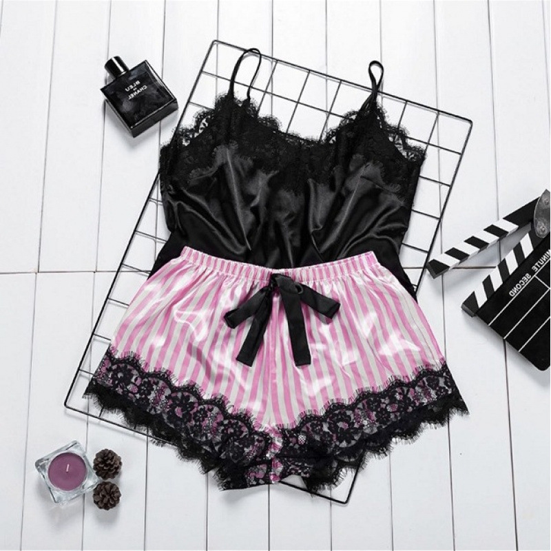 Home Wear Ladies Underwear Nightdress V Neck Set Sexy Women's Intimates Pajamas