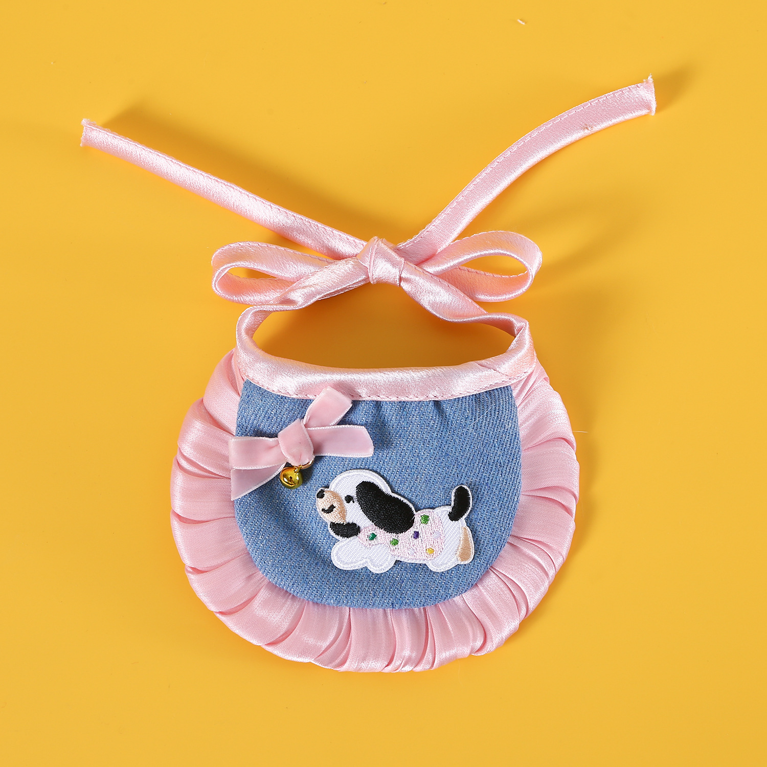 Pet denim de encaje bib toallas babosas sombrero Teddy Bear Kitty princesa arco set de bordado