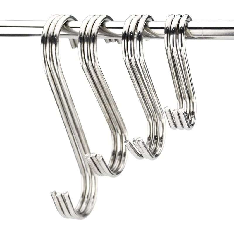 Gancho de acero inoxidable sólido S gancho sin costura ropa gancho de la cocina baño cortina gancho de barra transversal al por mayor