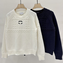 深圳南油女装高版本小香家新款圆领长袖纯色简约加厚针织衫毛衣