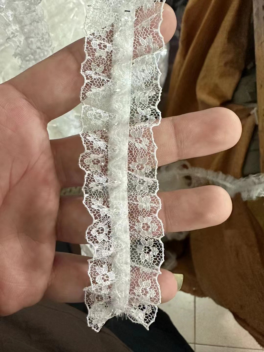 폭 3.5CM* 길이 1야드 단일 레이어 얇은 가장자리 레이스 흰색