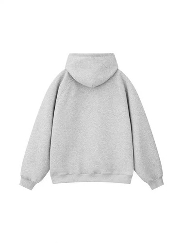 Men's Hooded Sweatshirt with American Double Button, Fall/Winter Trend Brand, Plain Color Heavyweight Loose Fit, Versatile Men's Padded Outerwear