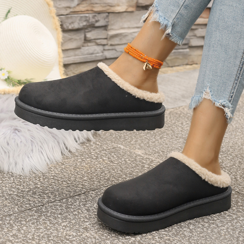 Foreign Trade Retro Style Furry Slippers Baotou Half Shoes for Women 2023 New Flats Women's Fleece-Lined Snow Boots Women's Shoes Foreign Trade Retro Style Furry Slippers Baotou Half Shoes for Women 2023 New Flats Women's Fleece-Lined Snow Boots Women's Shoes