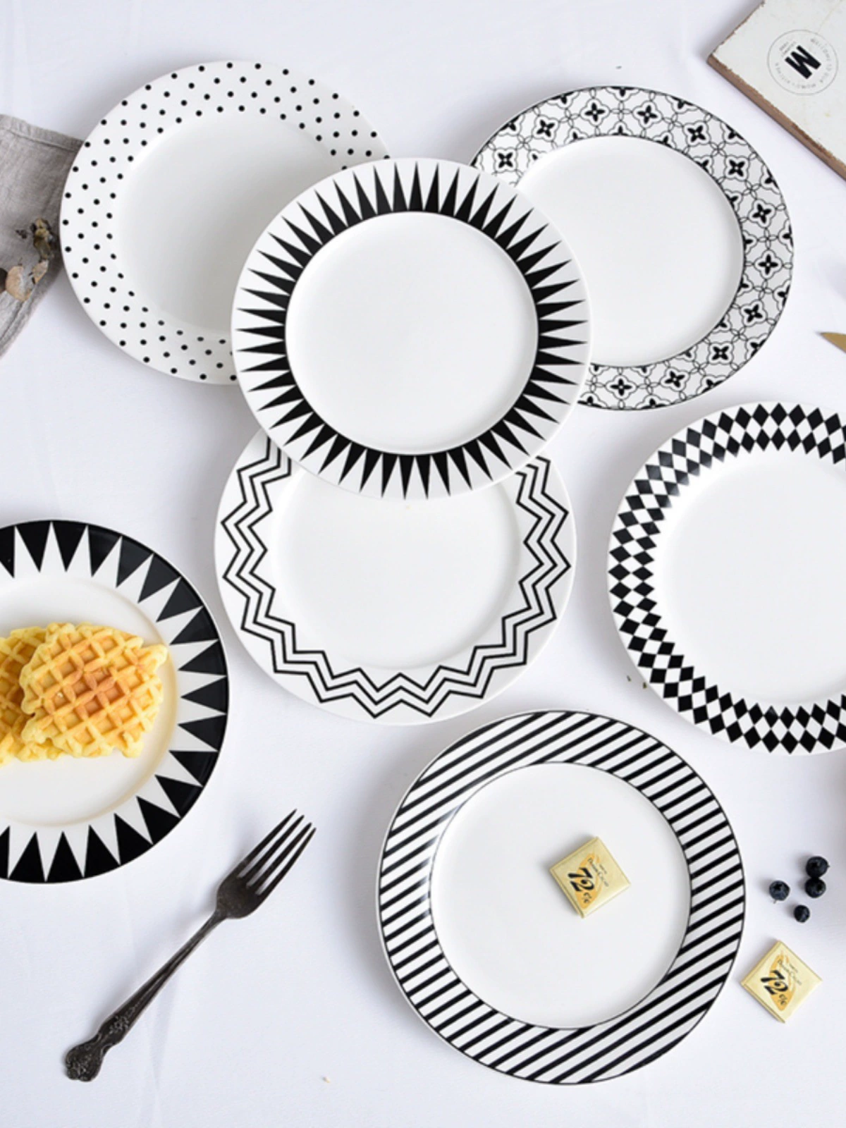 Творческая 8-дюймовая западная тарелка Northern European Простая тарелка для завтрака Стейк тарелка спагетти Домашняя керамическая тарелка Чжао Чжицянь