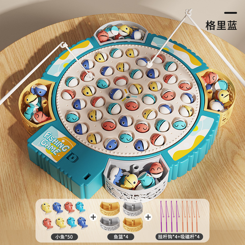 전기 낚시 (음악 에디션) 대형 블루 [50 더블 피쉬 8 로드]]