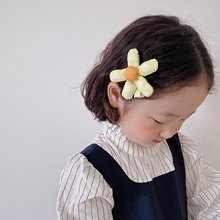 韩国新款立体大花朵儿童发夹宝宝花卉布艺发卡边夹女孩头饰发饰