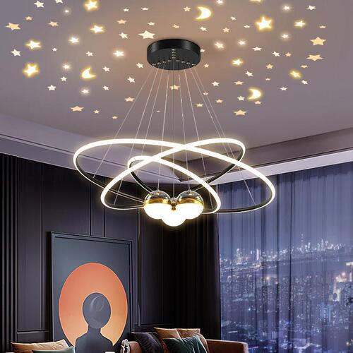 New Stylish Living Room Chandelier, Light and Elegant Modern Minimalist Bedroom Main Light, Starry Sky Nordic Restaurant Hall Lighting Decor