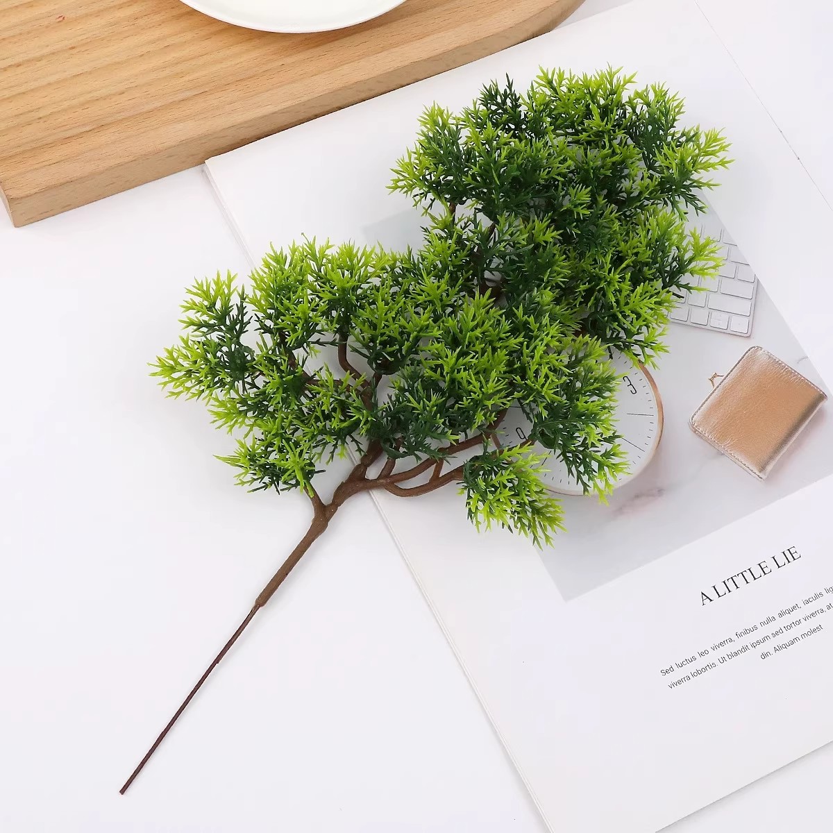 Simulated Rock Cypress Green Plants for Landscaping, Artificial Engineering Fake Branches, Cypress Branches and Leaves, Pine Needles, Beauty Pine, Plastic Plants