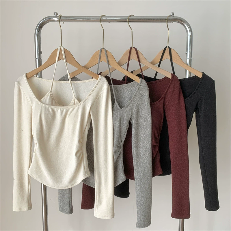 Плюс бархатная шея поддельная рубашка из двух частей