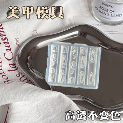高透欧式天使怀表造型美甲硅胶模具DIY穿戴甲撞死雕花胶模