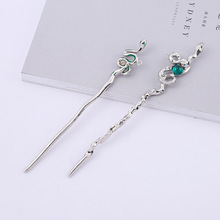 中式新款银蛇直发簪高级冷淡风少女盘发发簪古风服饰发钗配件皮肤